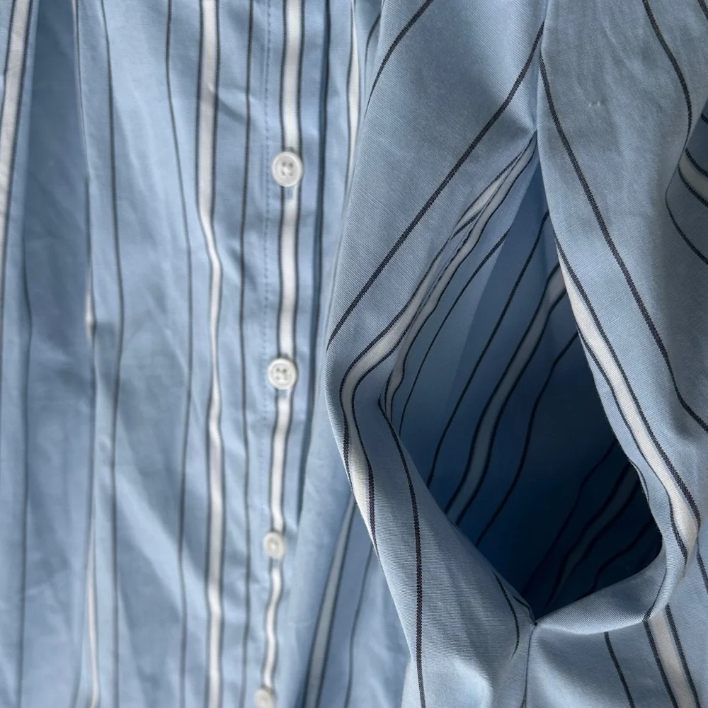 Ava & Viv Light Blue Striped Shirt Dress NWT Size 3X - Picture 5 of 5